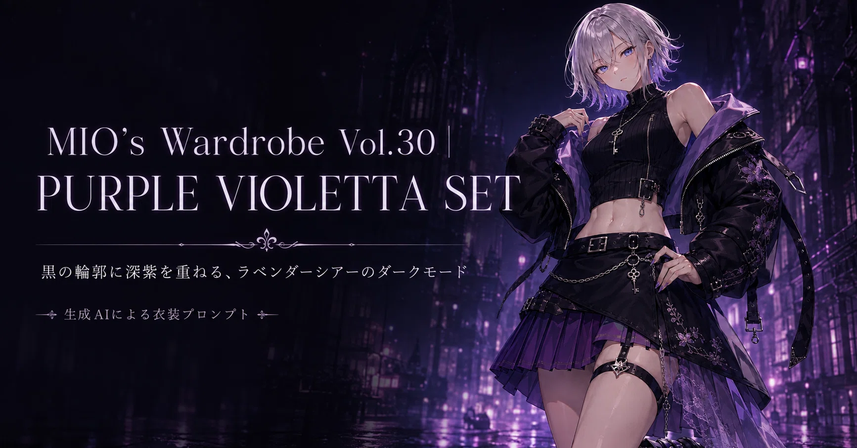 和洋折衷ノスタルジックキャットガール モーヴラベンダー 紫 パープル MIO's Wardrobe Vol.30｜PURPLE VIOLETTA SET｜MIO