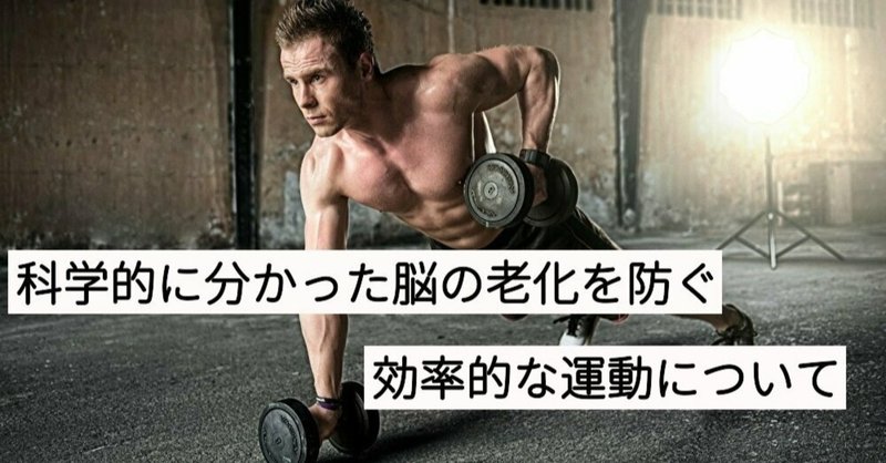 科学的に分かった脳の老化を防ぐ効率的な運動について ユウキのヒューマンアカデミア Note