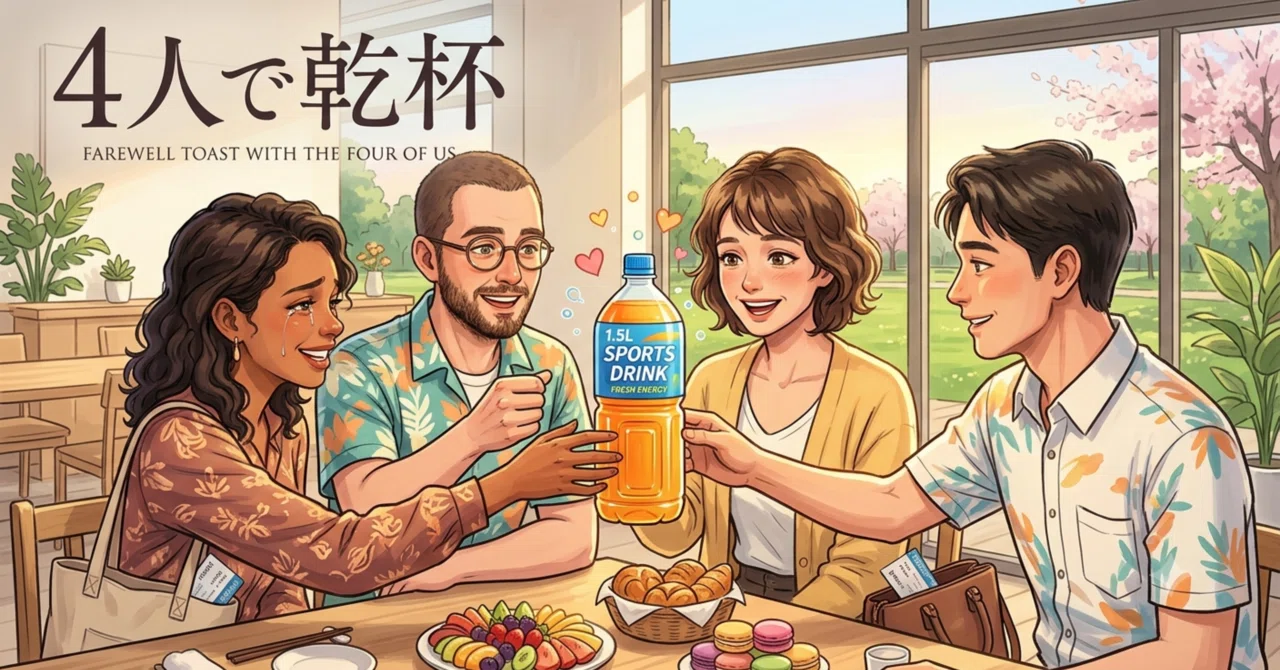 4人で乾杯｜立川佳吾