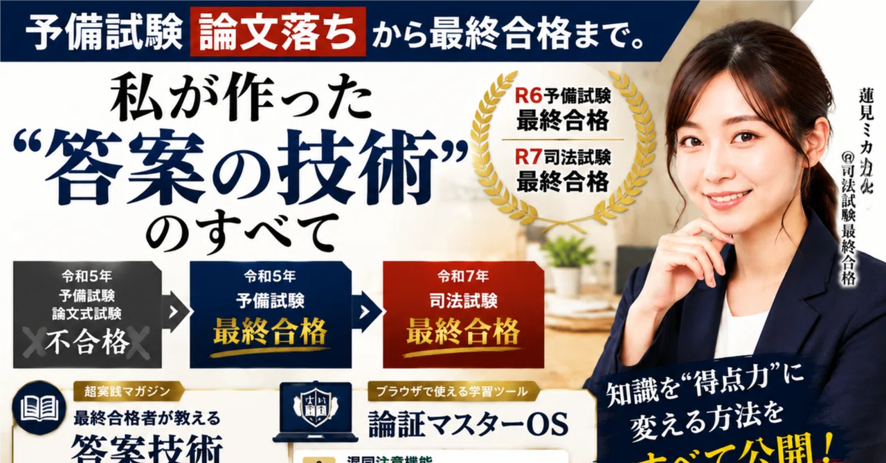 はじめてのnote】予備試験論文落ちから最終合格まで。私が作った「答案