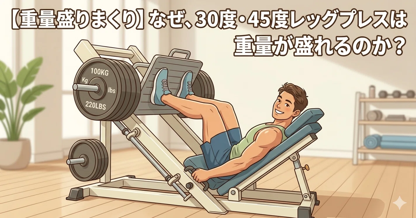 重量盛りまくり】筋トレ：「30度レッグプレス」「45度レッグプレス」は