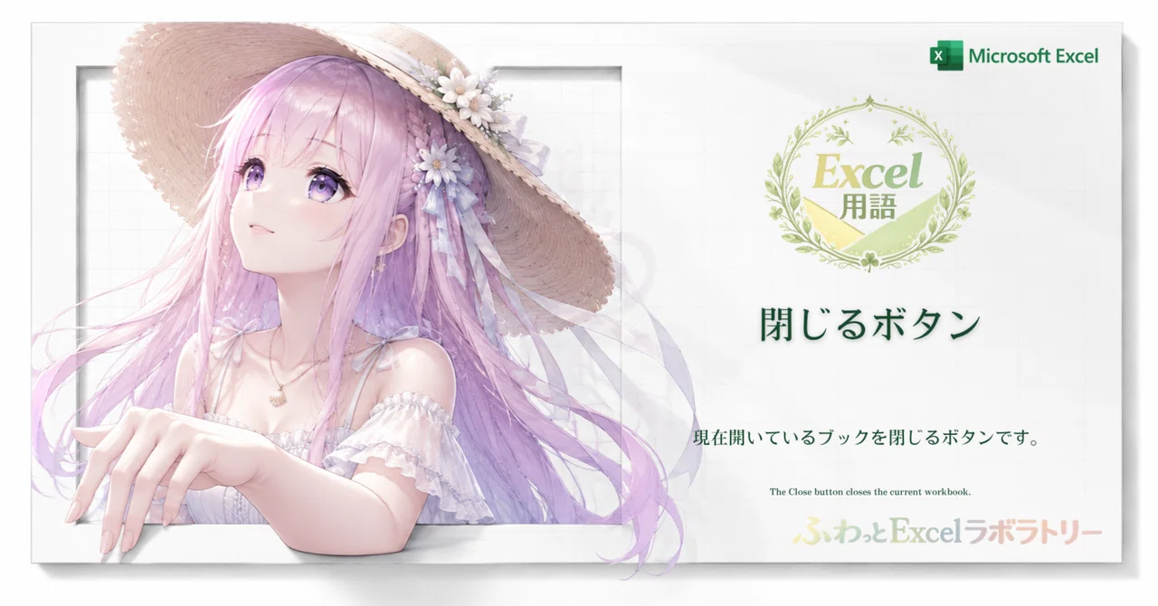 Excel用語|閉じるボタン(バックステージビュー)|ぱすてる
