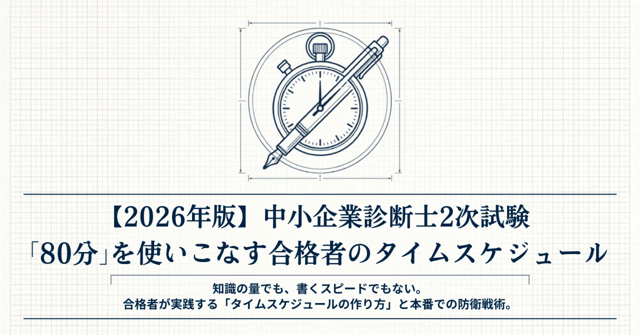 2026年版】中小企業診断士2次試験の時間配分｜80分を使いこなす合格者