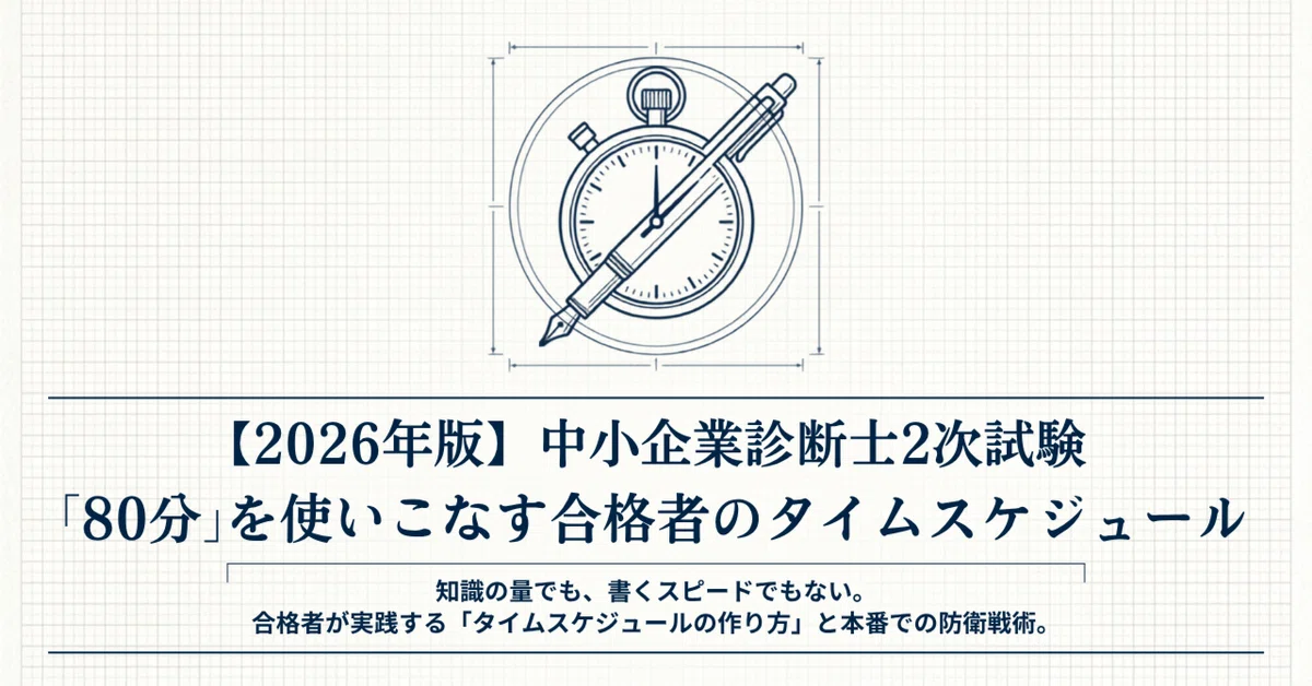 2026年版】中小企業診断士2次試験の時間配分｜80分を使いこなす合格者