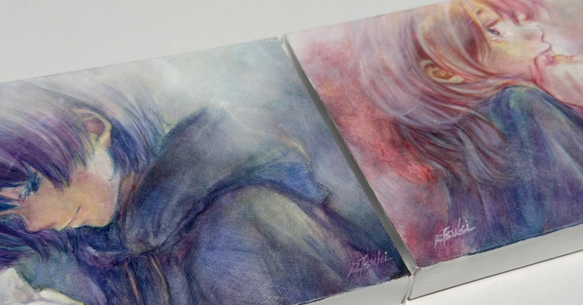 絵画(糸を使って描いた絵) 絵画(糸を使って描いた絵) 絵画(糸を使って描いた絵)