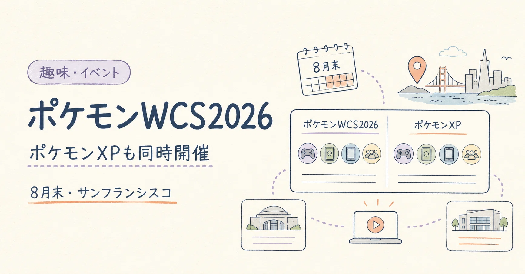 ポケモンWCS2026＆ポケモンXPが8月末にサンフランシスコ同時開催！世界