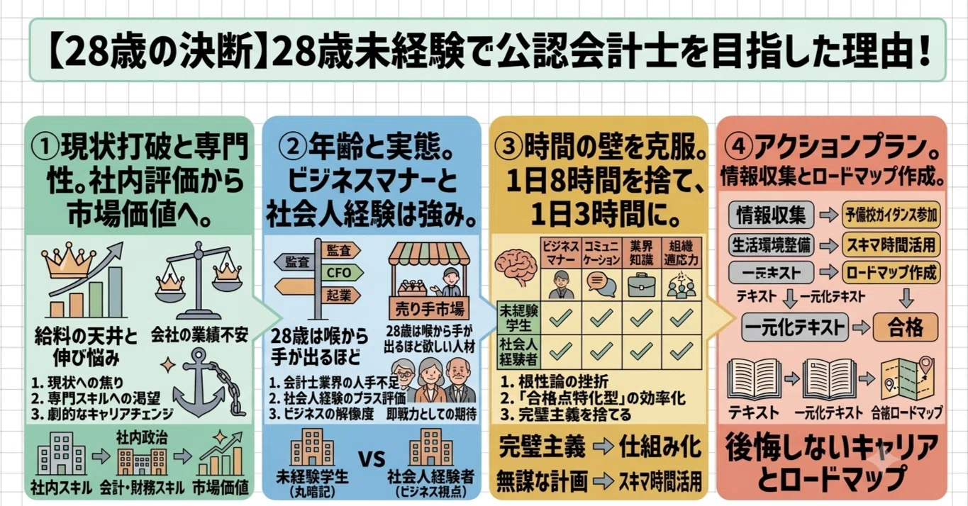 28歳未経験で公認会計士を目指した理由！社会人の決断｜マド〜公認