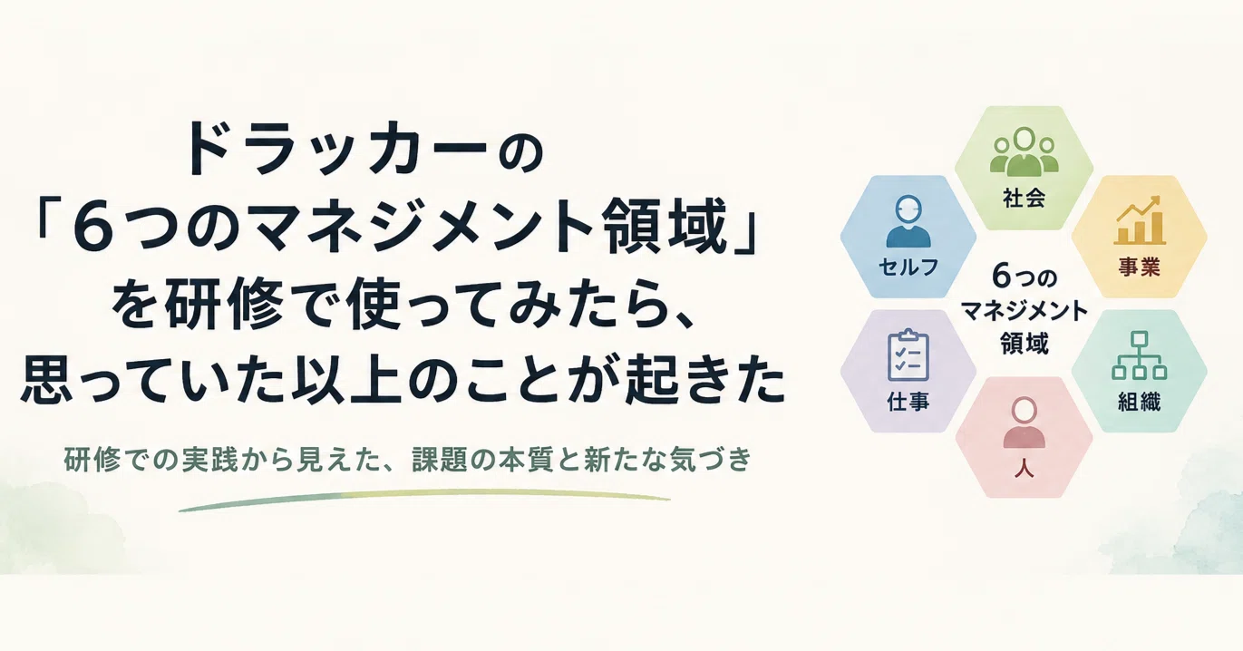 ドラッカーの「6つのマネジメント領域」を研修で使ってみたら、思っ