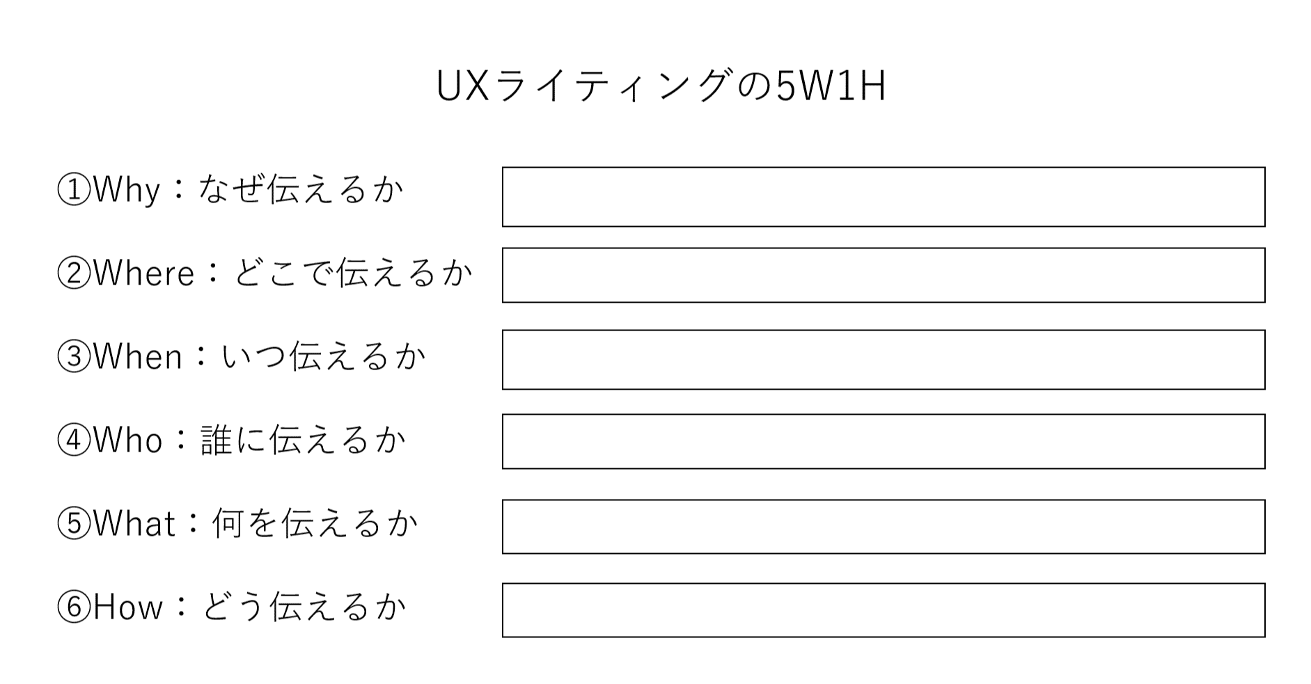 UXライティングを5W1Hで考える｜nao | UXライター / コピーライター