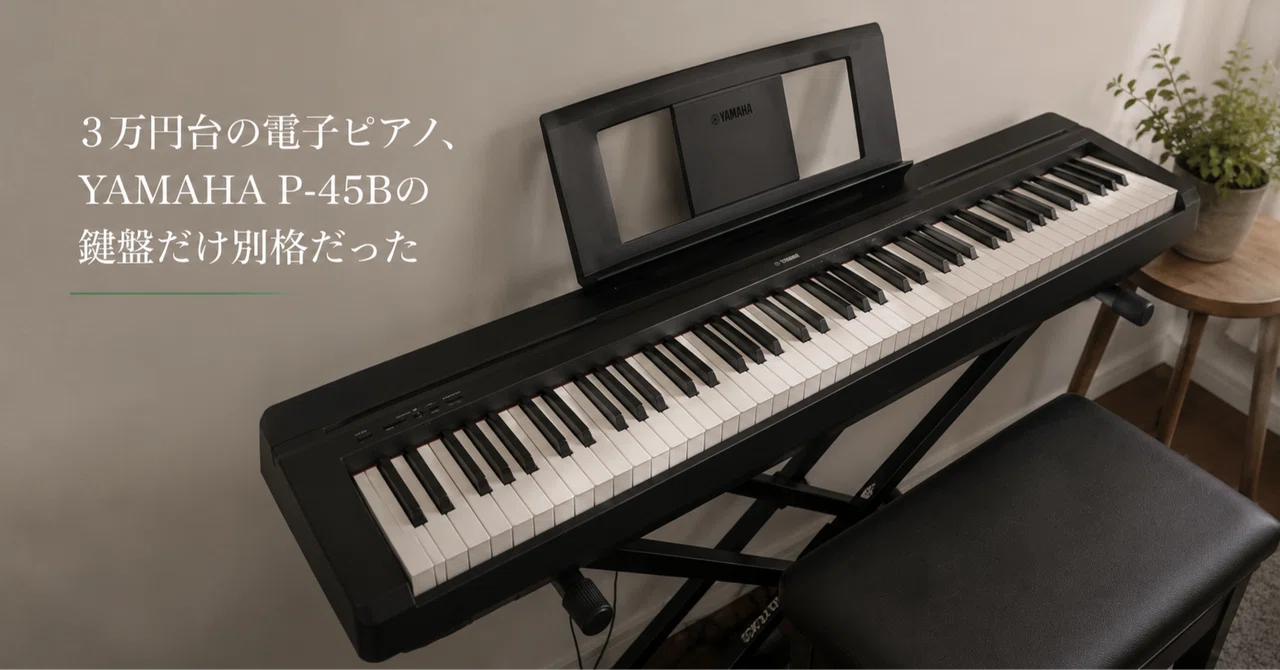 YAMAHA P-45B 電子ピアノ 3万円台の電子ピアノ、YAMAHA P-45Bの鍵盤だけ別格だった｜フル