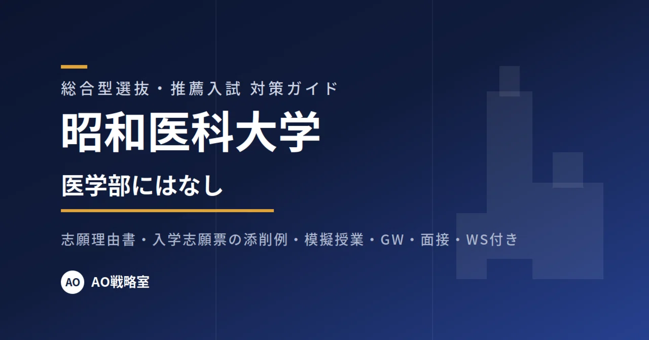 昭和医科大学】総合型選抜 対策ガイド 全36ページ｜志願理由書・入学