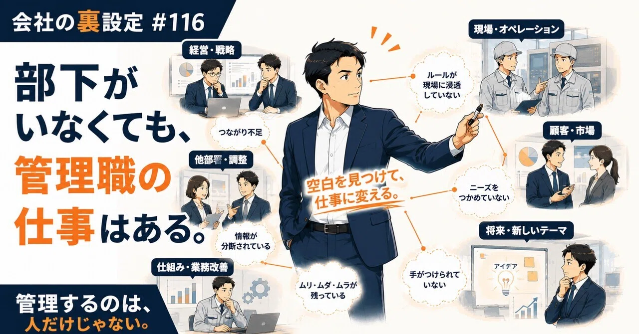 部下がいなくても、管理職の仕事はある。会社の裏設定 #116｜コトログ
