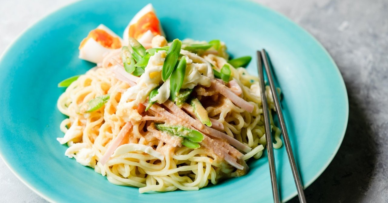 ハムといんげんとモッツァレラチーズの冷やし中華 魅惑のカシューナッツダレ Reizoko Ni Almonde 冷蔵庫にあるもんで Note