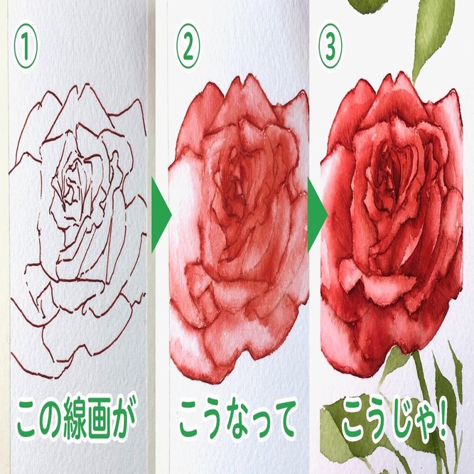 5分間インク水彩 3種類のゆるいバラの描き方 オープン記念拡大版です サトウヒロシ Saltyfrog Nft Note