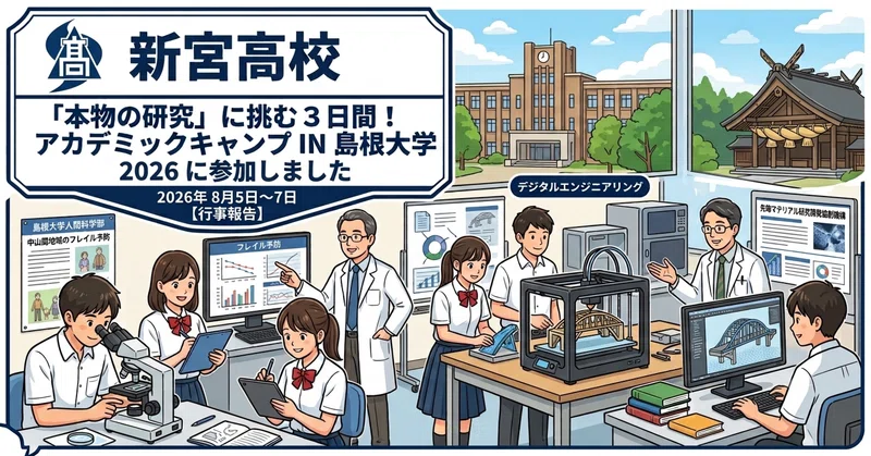 【新宮高校】「本物の研究」に挑む3日間！アカデミックキャンプ IN 島根大学 2026に参加しました！