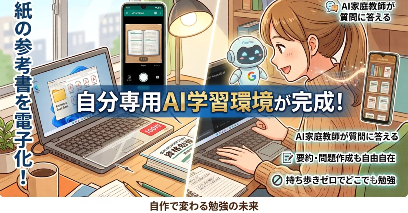 02 gemini notebookで資格に挑戦 】紙の参考書を「質問できるAI教材