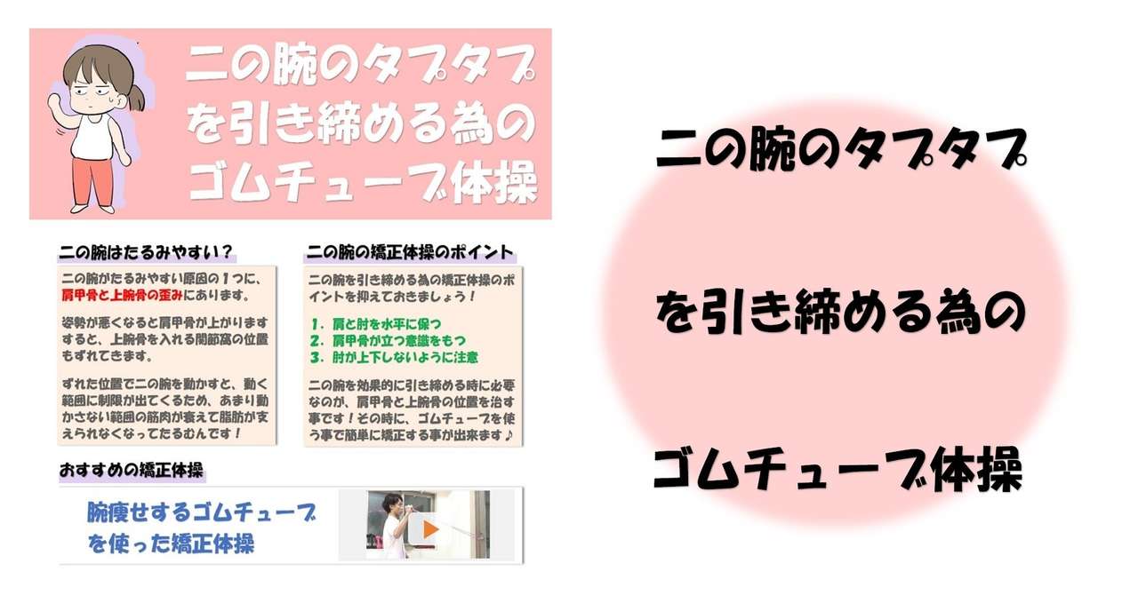 二の腕のタプタプを引き締める為のゴムチューブ体操 Revisionginza Note