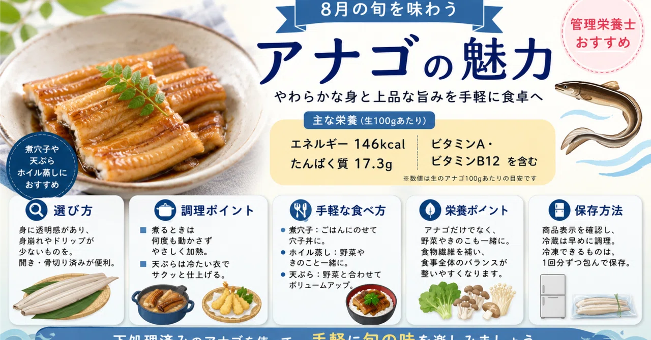 アナコン（あなみ食品）⚠️プロフ必読⚠️ 8月に食べたい旬のアナゴ｜やわらかな身を楽しむ煮穴子・天ぷらと栄養
