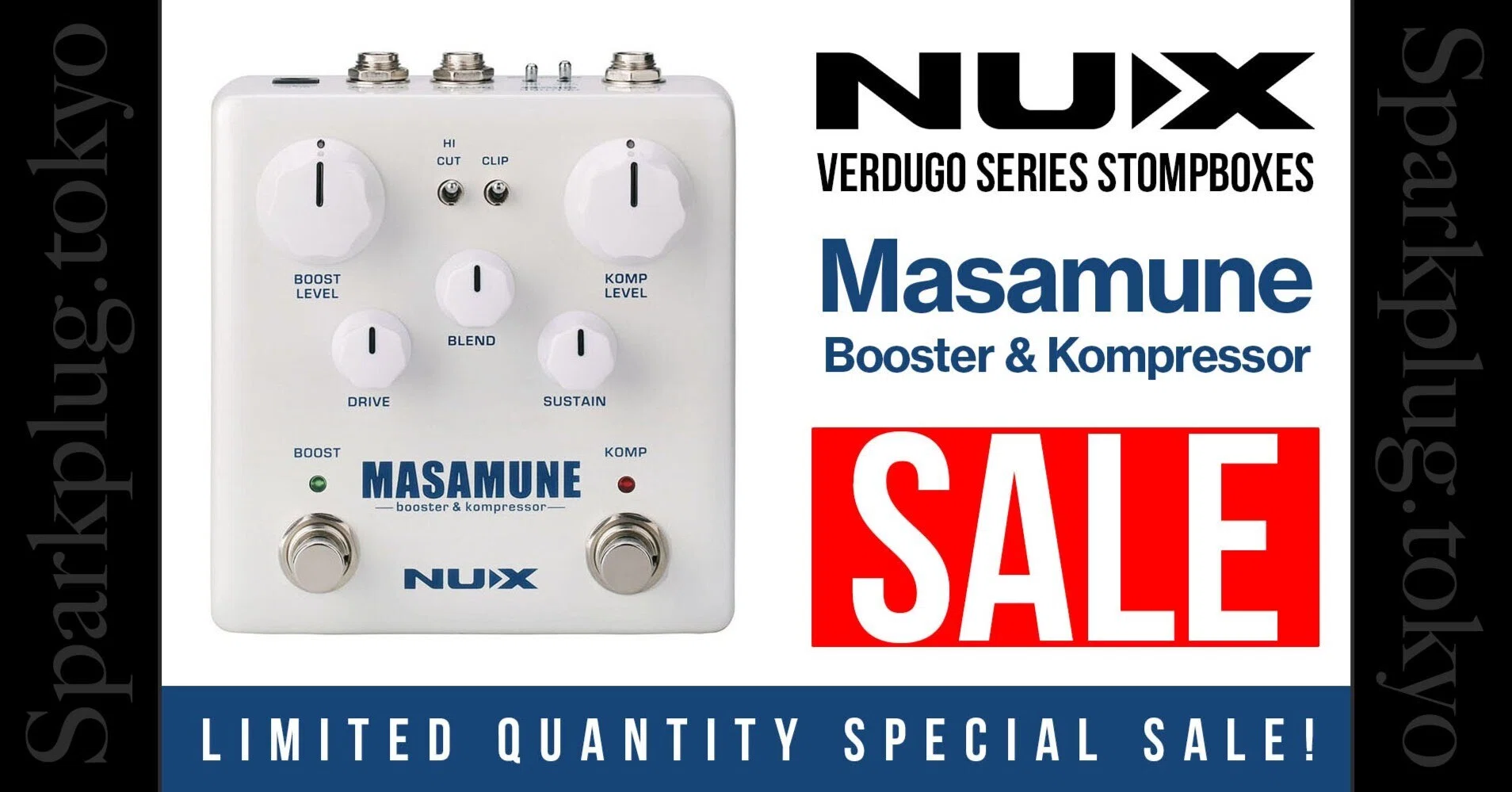 NUXによるブースター＆コンプレッション・ペダル「MASAMUNE」が台数