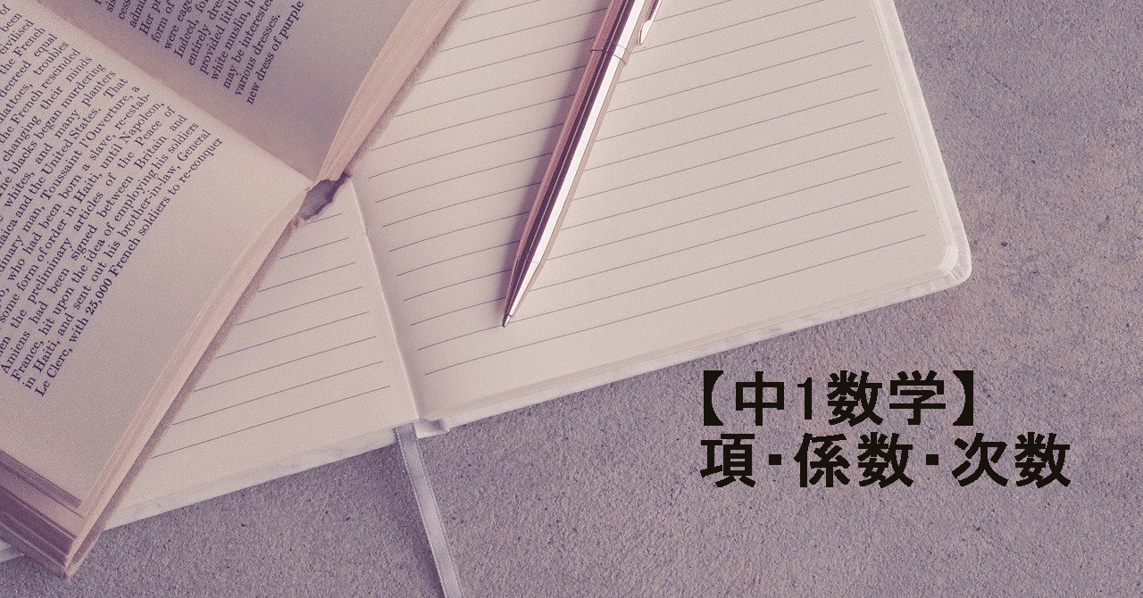 中1数学 項 係数 次数 すずき なぎさ Note