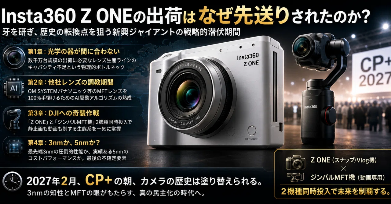 何故、Insta360 Z Oneの出荷は先送りされたのか？｜Masao Takakuwa