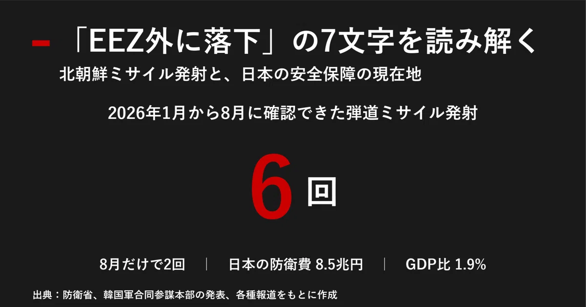 EEZ外に落下」の7文字を読み解く 北朝鮮ミサイル発射と、日本の安全
