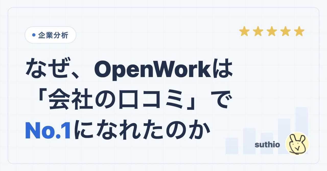 なぜ、OpenWorkは「会社の口コミ」でNo.1になれたのか｜すてぃお