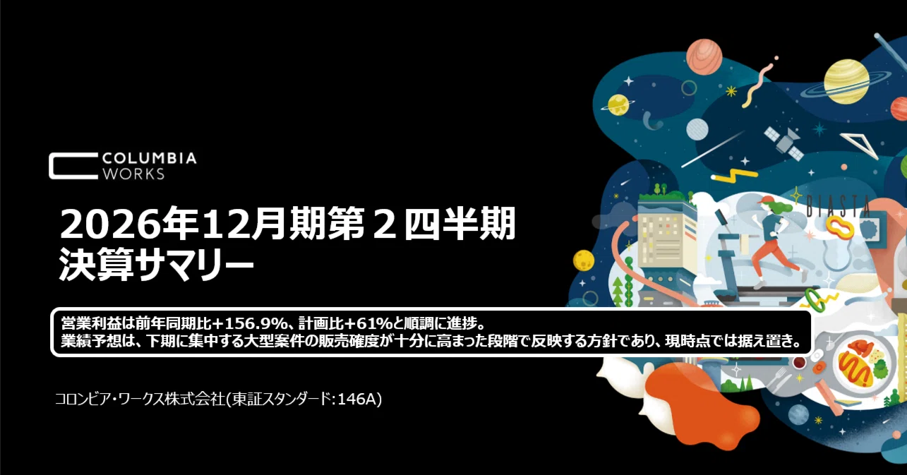 2026年12月期2Q決算サマリー｜コロンビア・ワークス（146A）IR