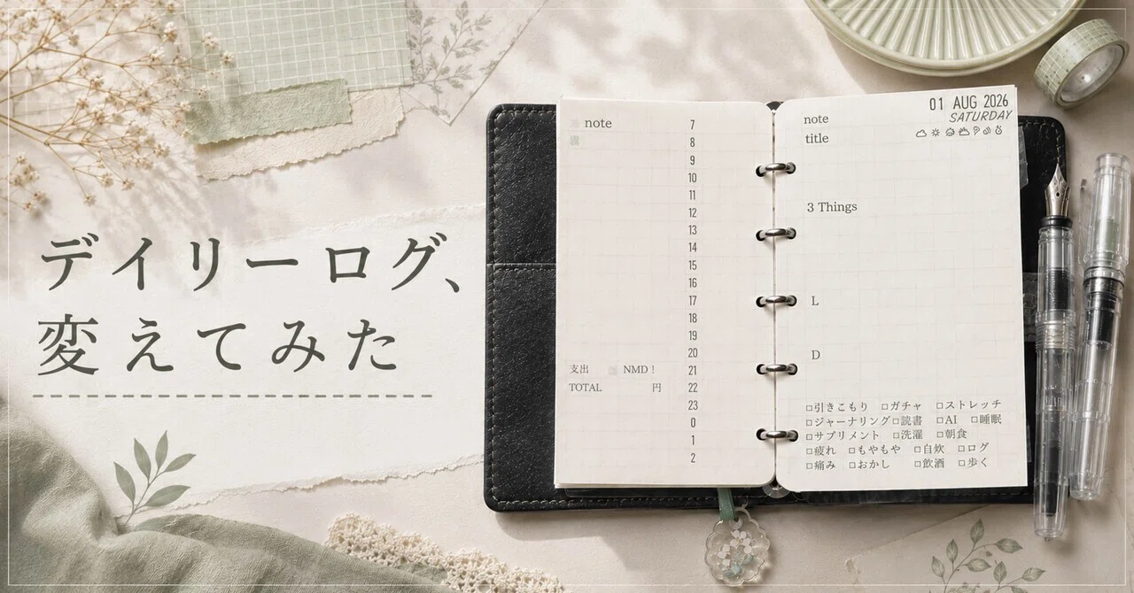 【手帳】デイリーログを変えてみた|みのん