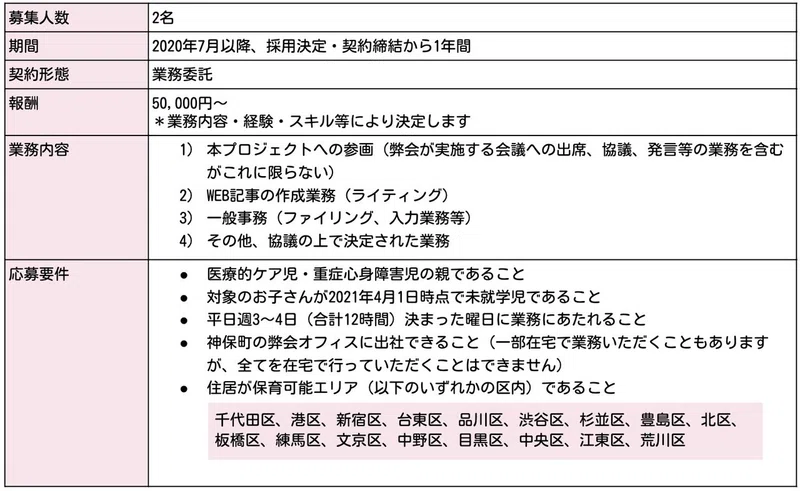 医療的ケア児の保護者向け再就職支援プログラム のパイロットユーザー募集 駒崎弘樹 Note