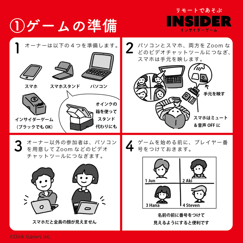 リモートであそぶ インサイダーゲーム オインクゲームズ Note
