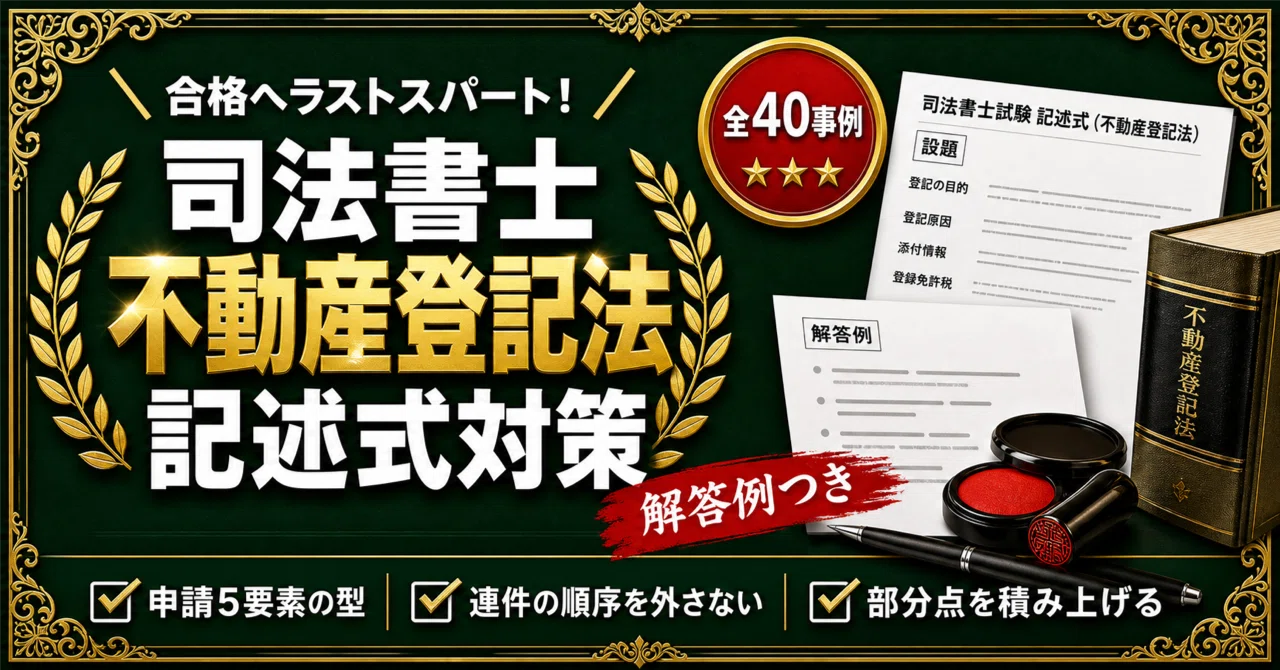 司法書士 記述式（不動産登記法）対策 全40事例＋解答例＆部分点の取り