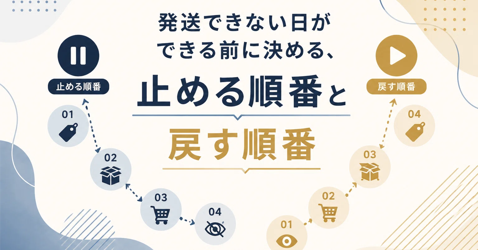 発送できない日ができる前に決める、止める順番と戻す順番｜海外物販