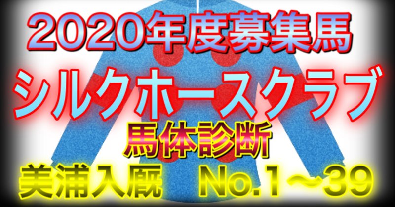 シルクホースクラブ　2020年度募集馬　美浦入厩馬　馬体診断No.1〜39
