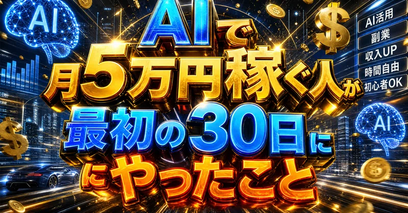 AIで月5万円稼ぐ人が最初の30日にやったこと
