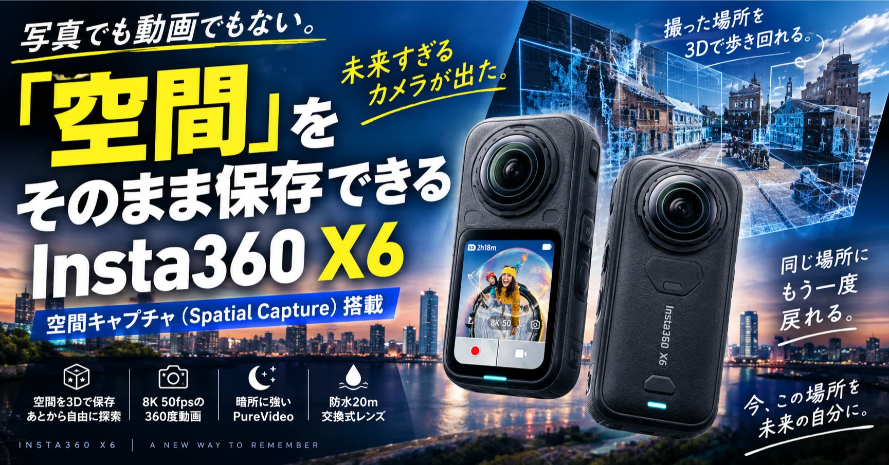 空間」を保存できるカメラが出た。Insta360 X6がすごすぎてどうしよう