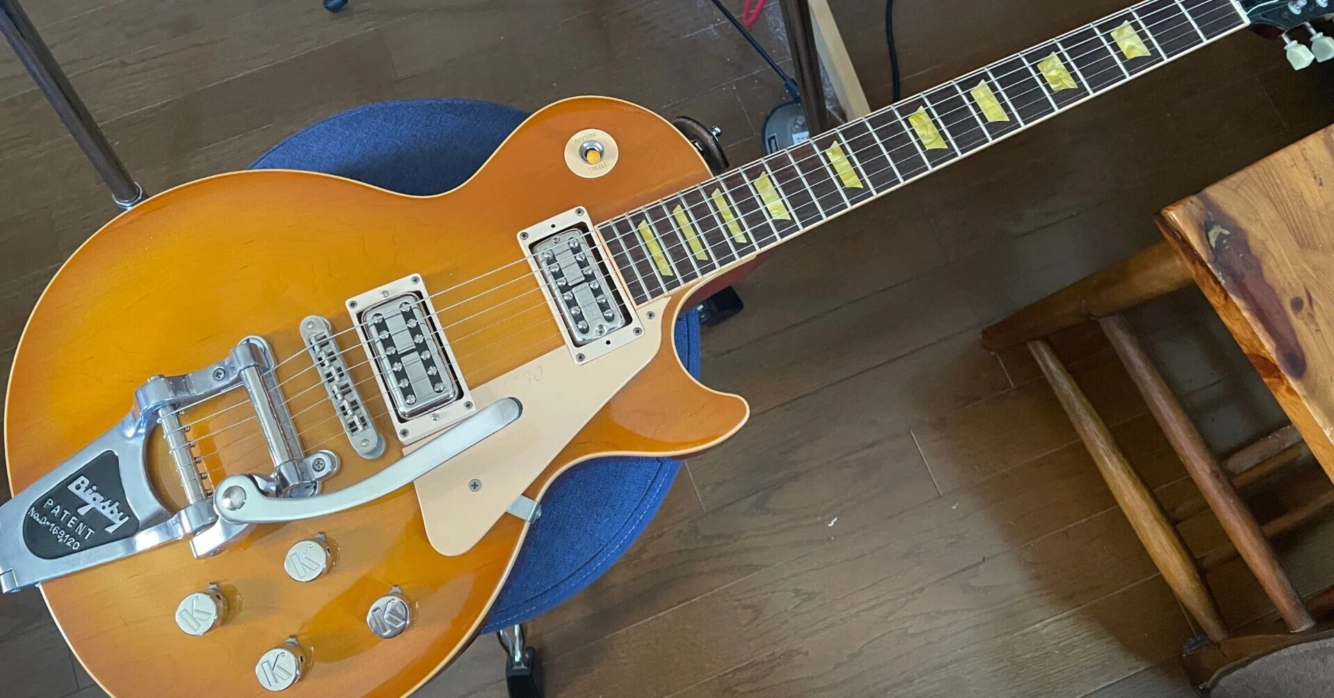 Gretsch レスポール　ギター Les PaulをGretsch仕様に。Chester & Lester改造｜佐々木陵史郎