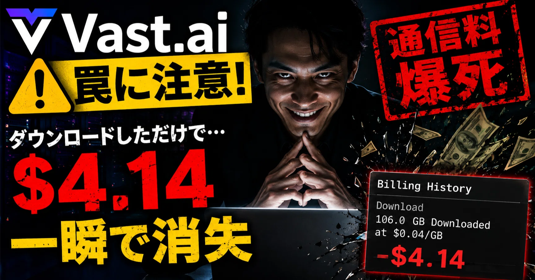 格安GPUクラウド】Vast.aiの隠れたトラップ！100GBダウンロードしたら