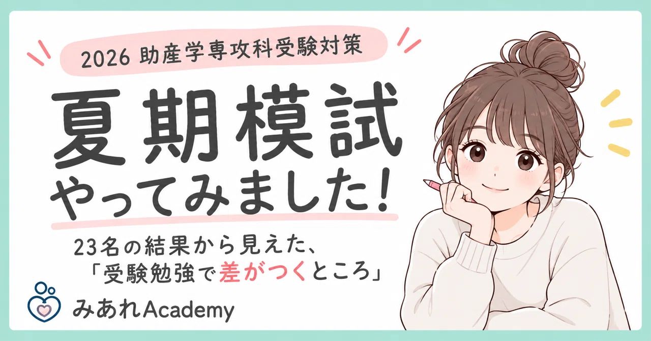 助産師学校受験】夏期模試23名のデータから判明！「合格ライン」で