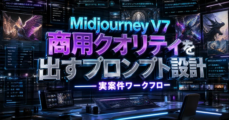 Midjourney V7 商用クオリティを出すプロンプト設計と実案件ワークフロー