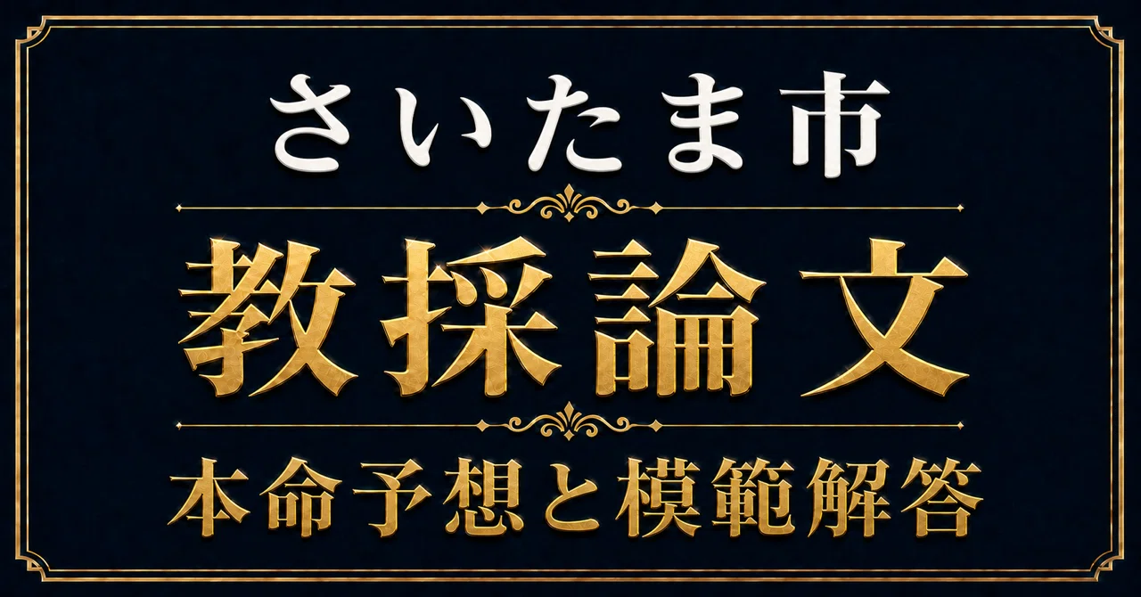 教員採用】さいたま市 教採 論文対策ノート｜傾向分析・本命予想と模範
