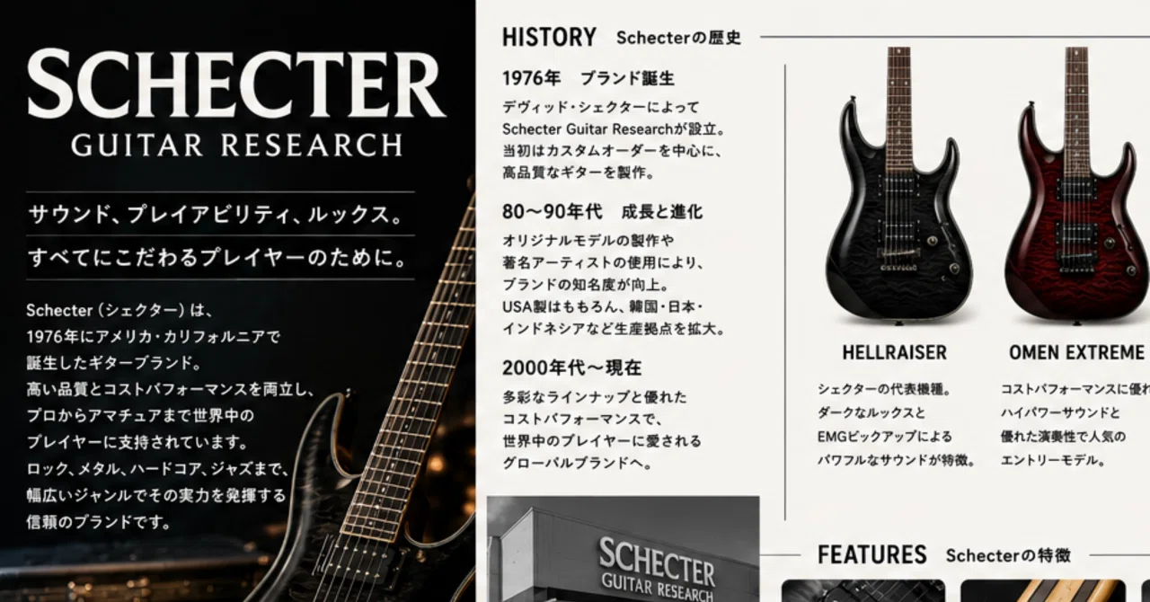 【動作◯】 シェクターネック コンポーネントギター SCHECTER（シェクター）とは？ハードロックからメタルまで支持される高