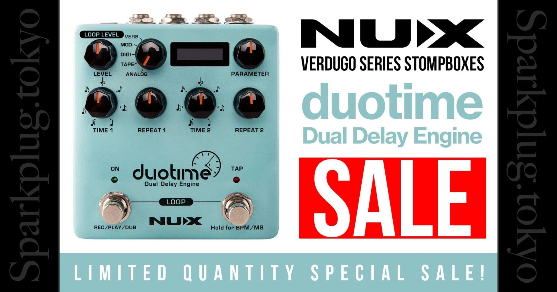 NUXによるデュアル・ディレイ・ペダル「Duotime」が台数限定特別価格