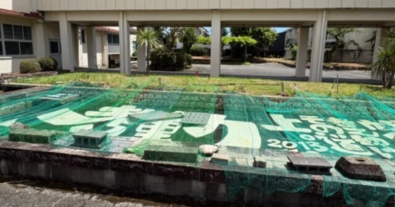 【新宮高校施設紹介⑦補足】中庭の池を綺麗に。今年も夏の大掃除を行いました！