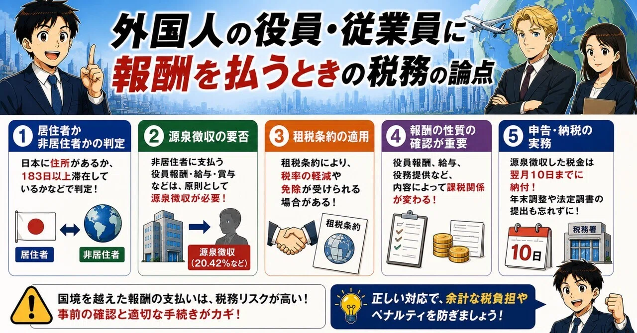 外国人の役員・従業員に報酬を払うときの税務の論点｜元国税局調査官