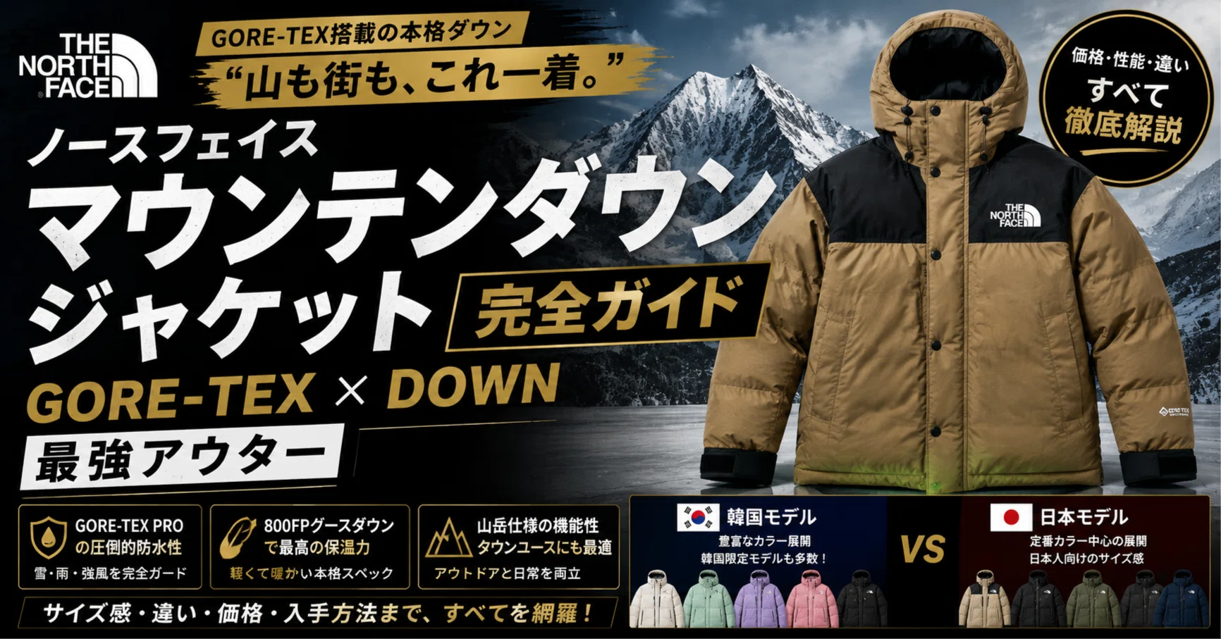 ノースフェイス マウンテンダウンジャケット完全ガイド｜Gore-Tex