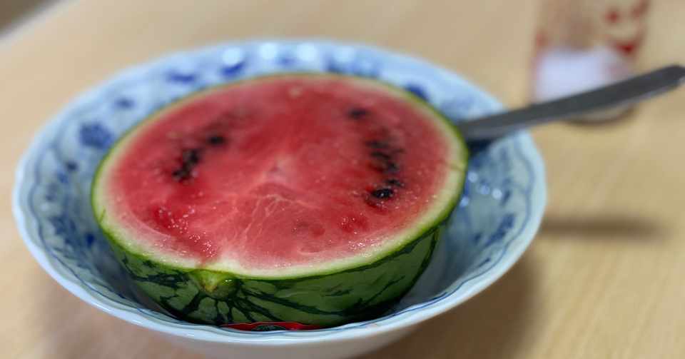 今日のごはん こだますいかを買った 小さいスイカを自分のお金で初めて買いました みくのしん Note