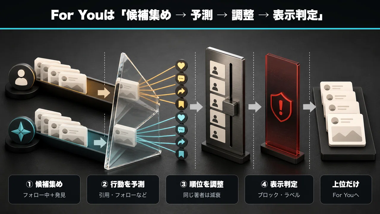 保存版】X「For You」公式コード更新。引用5倍・フォロー4倍、そして