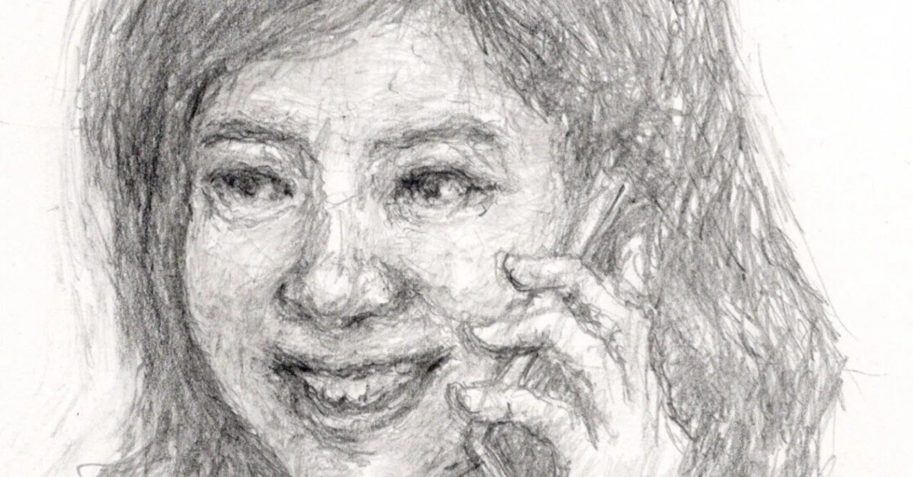 鉛筆画】スマホ女子の華麗な休日｜Atelier Non
