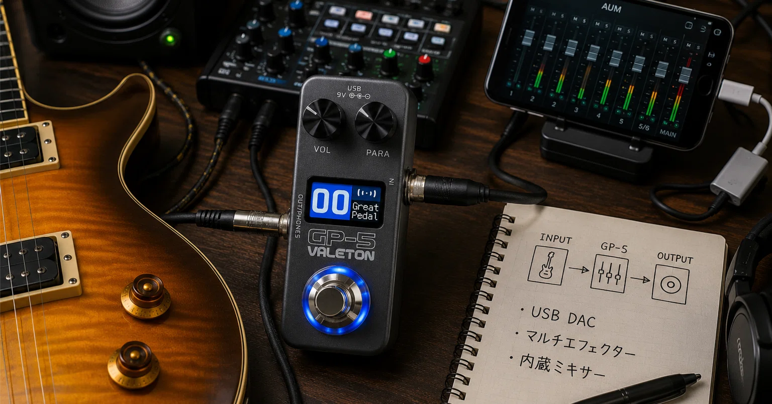 演奏機材あれこれ：Valeton GP-5をUSB DAC＆マルチエフェクター内蔵